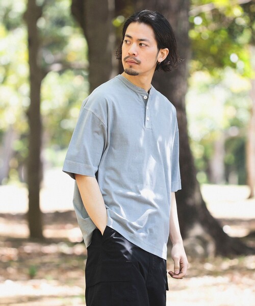 Healthknit（ヘルスニット）の「Healthknit × B:MING by BEAMS / 別注 ピグメント ヘンリーネック Tシャツ（Tシャツ/カットソー・メンズ・ピンク/ブラック系その他4・SMALL/X-LARGE/LARGE/MEDIUM）」の6枚目の写真