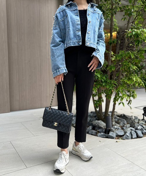 MODE ROBE（モードローブ）の「パール付きデニムジャケット（デニムジャケット・レディース・ブルー・FREE）」の10枚目の写真