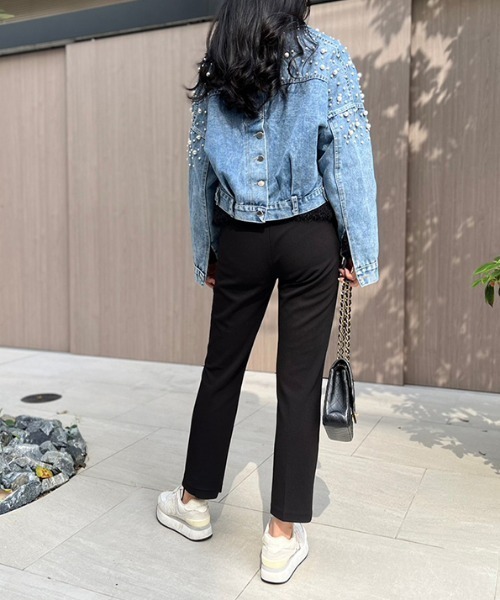 MODE ROBE（モードローブ）の「パール付きデニムジャケット（デニムジャケット・レディース・ブルー・FREE）」の13枚目の写真