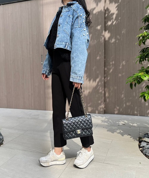 MODE ROBE（モードローブ）の「パール付きデニムジャケット（デニムジャケット・レディース・ブルー・FREE）」の14枚目の写真