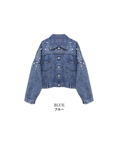 MODE ROBE（モードローブ）の「パール付きデニムジャケット（デニムジャケット・レディース・ブルー・FREE）」の19枚目の写真