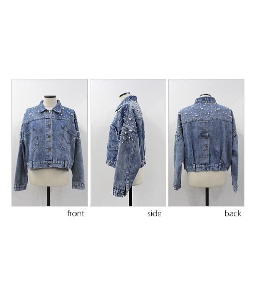 MODE ROBE（モードローブ）の「パール付きデニムジャケット（デニムジャケット・レディース・ブルー・FREE）」の20枚目の写真