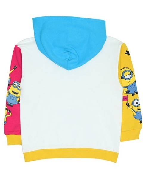 MINIONS(ミニオンズ)の「親子お揃い ミニオン ネオンクレイジー切替パーカー 9100K(パーカー・キッズ・ホワイト・120cm/130cm/110cm/100cm)」の3枚目の写真