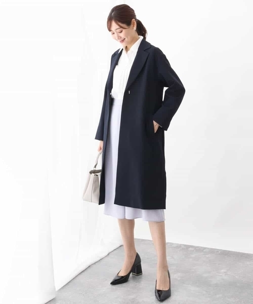 MK MICHEL KLEIN（エムケーミッシェルクラン）の「ラップ風デザインフレアスカート/洗える（スカート・レディース・ネイビー/ライトブルー・38）」の12枚目の写真