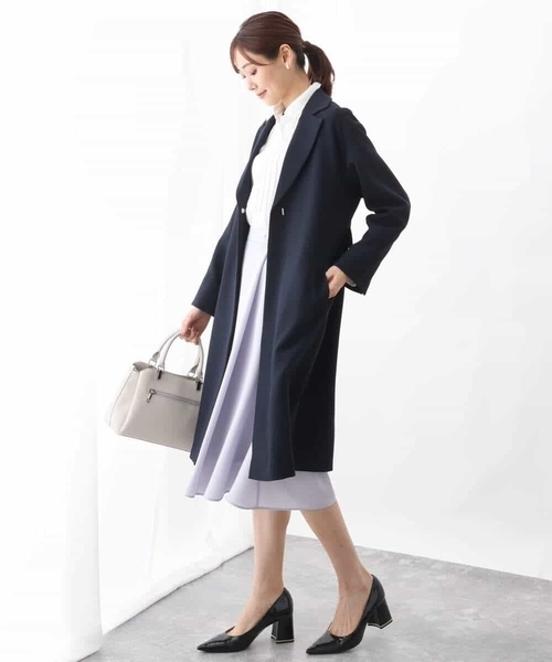 MK MICHEL KLEIN（エムケーミッシェルクラン）の「ラップ風デザインフレアスカート/洗える（スカート・レディース・ネイビー/ライトブルー・38）」の14枚目の写真