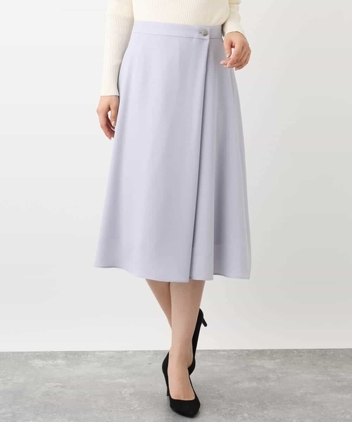 MK MICHEL KLEIN（エムケーミッシェルクラン）の「ラップ風デザインフレアスカート/洗える（スカート・レディース・ネイビー/ライトブルー・38）」の15枚目の写真