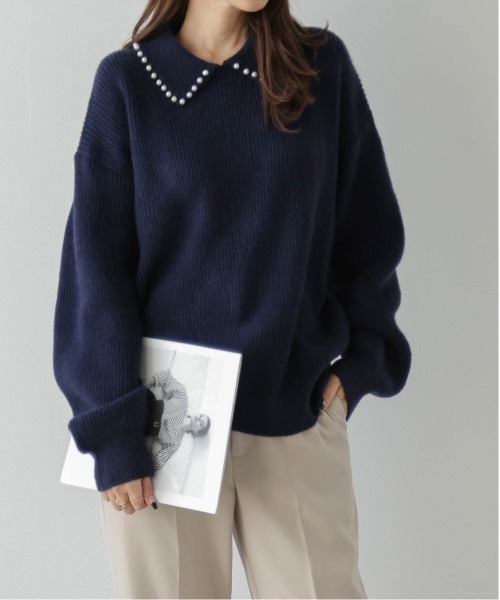 La-gemme（ラジェム）の「パールカラーニット（ニット/セーター・レディース・グレー/ネイビー/ブラック/ホワイト・フリー）」の19枚目の写真