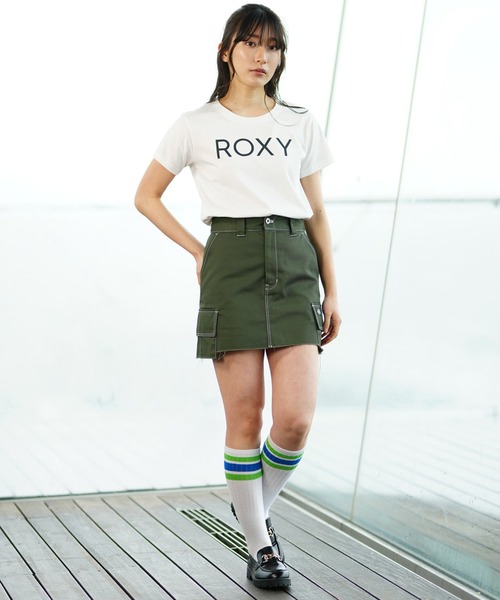 ROXY(ロキシー)の「ROXY/ロキシー 半袖Tシャツ ブランドロゴ クルーネック RST241079(Tシャツ/カットソー・レディース・ブラック/ホワイト・L/M/S)」の11枚目の写真