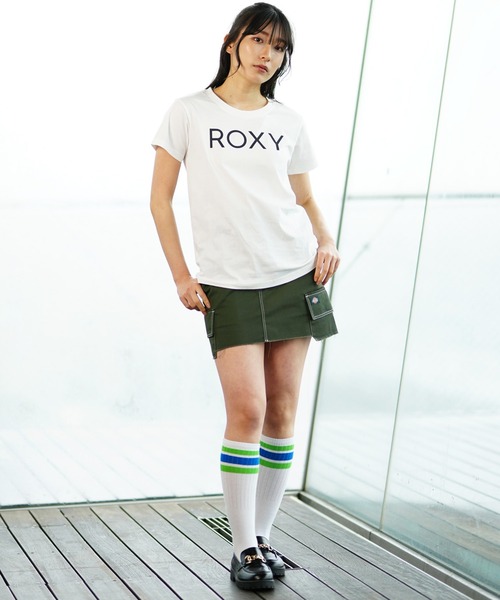 ROXY(ロキシー)の「ROXY/ロキシー 半袖Tシャツ ブランドロゴ クルーネック RST241079(Tシャツ/カットソー・レディース・ブラック/ホワイト・L/M/S)」の6枚目の写真