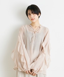 フリルスリーブブラウス