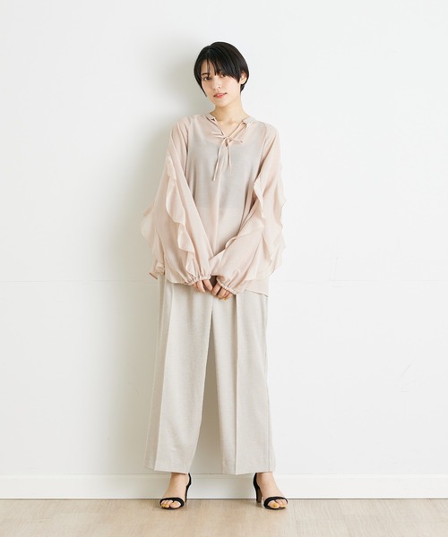 INED CLARO（イネドクラロ）の「フリルスリーブブラウス（シャツ/ブラウス・レディース・ピンク/ブラック・フリー）」の10枚目の写真