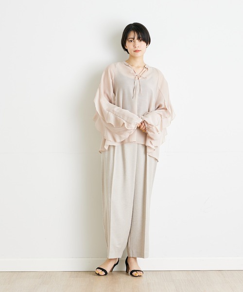 INED CLARO（イネドクラロ）の「フリルスリーブブラウス（シャツ/ブラウス・レディース・ピンク/ブラック・フリー）」の11枚目の写真