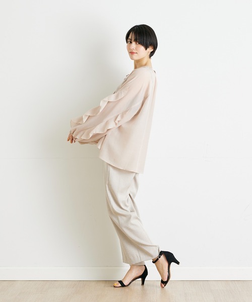 INED CLARO（イネドクラロ）の「フリルスリーブブラウス（シャツ/ブラウス・レディース・ピンク/ブラック・フリー）」の13枚目の写真