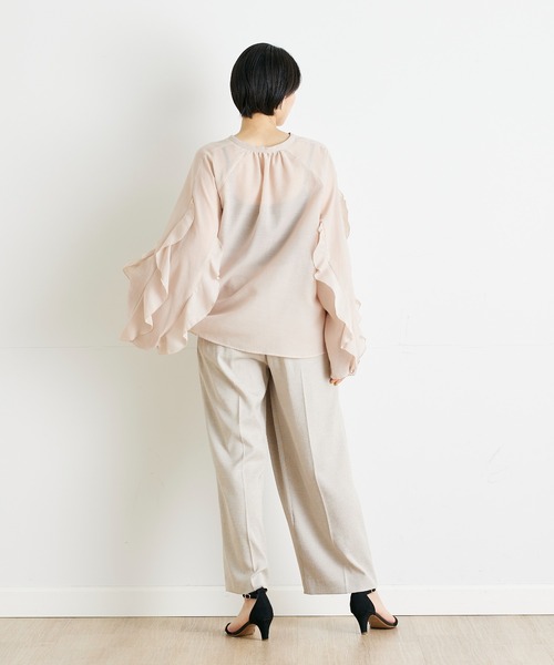 INED CLARO（イネドクラロ）の「フリルスリーブブラウス（シャツ/ブラウス・レディース・ピンク/ブラック・フリー）」の16枚目の写真