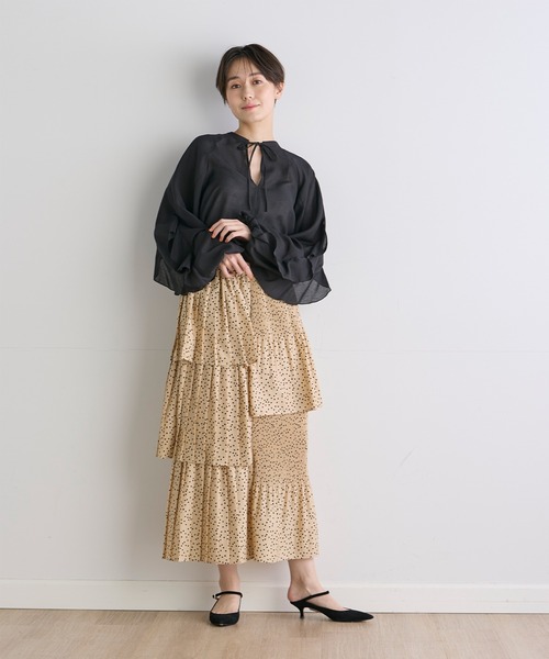 INED CLARO（イネドクラロ）の「フリルスリーブブラウス（シャツ/ブラウス・レディース・ピンク/ブラック・フリー）」の17枚目の写真