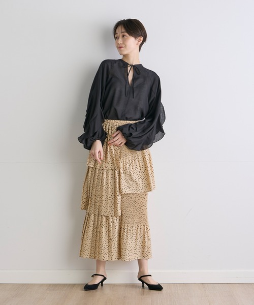 INED CLARO（イネドクラロ）の「フリルスリーブブラウス（シャツ/ブラウス・レディース・ピンク/ブラック・フリー）」の21枚目の写真