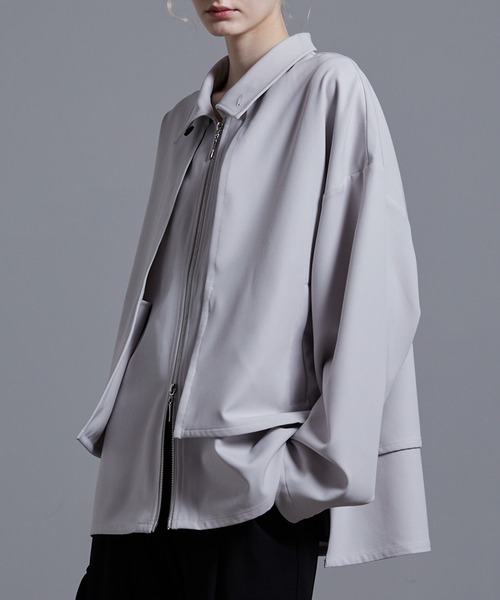 Loose/ルース（ルース）の「ドレープ ダブルジップレイヤードヨークブルゾン【セットアップ対応】（ブルゾン・メンズ・グレー系その他/ブラック/ダークブルー・L/M/S/XS）」の17枚目の写真