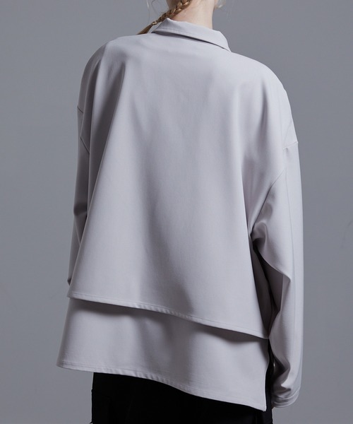 Loose/ルース（ルース）の「ドレープ ダブルジップレイヤードヨークブルゾン【セットアップ対応】（ブルゾン・メンズ・グレー系その他/ブラック/ダークブルー・L/M/S/XS）」の19枚目の写真