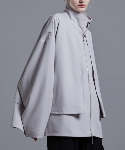 Loose/ルース（ルース）の「ドレープ ダブルジップレイヤードヨークブルゾン【セットアップ対応】（ブルゾン・メンズ・グレー系その他/ブラック/ダークブルー・L/M/S/XS）」の20枚目の写真