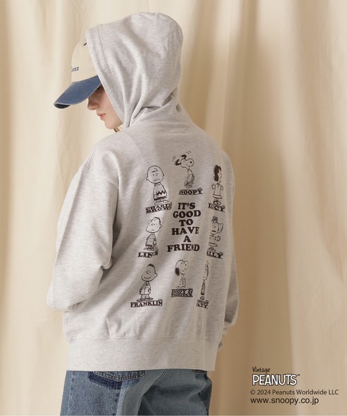 AVIREX（アヴィレックス）の「《PEANUTS×AVIREX》PULL OVER PARKA/《ピーナッツ×アヴィレックス》プルオーバーパーカー（パーカー・レディース・ミント/チャコールグレー/ライトグレー・FREE）」の2枚目の写真