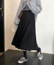【URGE:】フレア ミモレ丈 ロングスカート