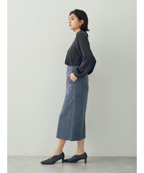 YECCA VECCA（イェッカヴェッカ）の「ハイウエストフェイクスエードスカート（スカート・レディース・ブルー/ライトベージュ/ダークブラウン・M/S）」の10枚目の写真