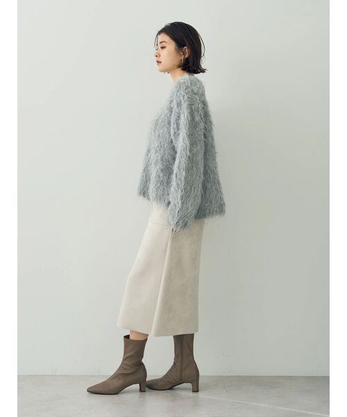 YECCA VECCA（イェッカヴェッカ）の「ハイウエストフェイクスエードスカート（スカート・レディース・ブルー/ライトベージュ/ダークブラウン・M/S）」の15枚目の写真