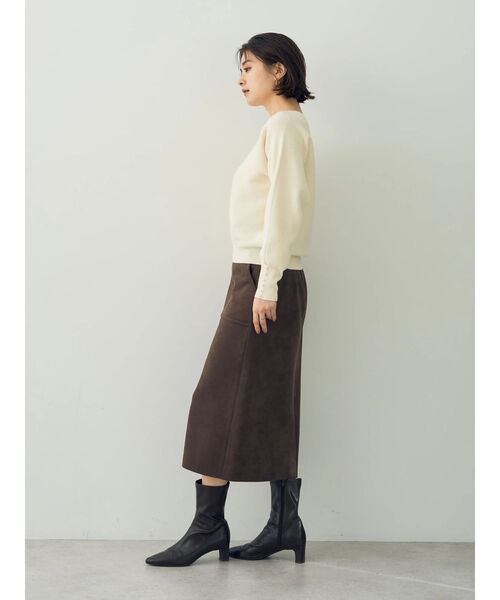 YECCA VECCA（イェッカヴェッカ）の「ハイウエストフェイクスエードスカート（スカート・レディース・ブルー/ライトベージュ/ダークブラウン・M/S）」の20枚目の写真