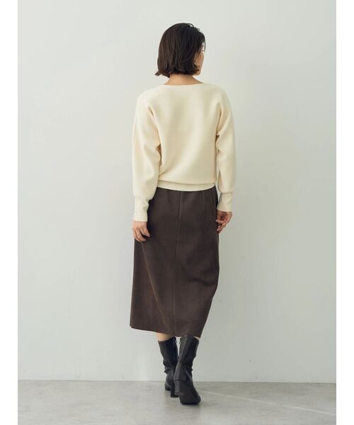YECCA VECCA（イェッカヴェッカ）の「ハイウエストフェイクスエードスカート（スカート・レディース・ブルー/ライトベージュ/ダークブラウン・M/S）」の21枚目の写真