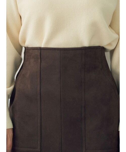 YECCA VECCA（イェッカヴェッカ）の「ハイウエストフェイクスエードスカート（スカート・レディース・ブルー/ライトベージュ/ダークブラウン・M/S）」の22枚目の写真