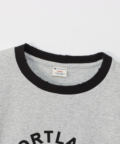 Champion（チャンピオン）の「【Champion/チャンピオン】メンズ メンズカジュアル ショートスリーブリンガーTシャツ（Tシャツ/カットソー・メンズ・ブラック/ベージュ/ネイビー/モスグリーン・X-LARGE/LARGE/MEDIUM）」の7枚目の写真