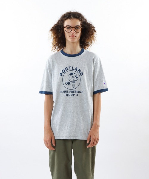 Champion（チャンピオン）の「【Champion/チャンピオン】メンズ メンズカジュアル ショートスリーブリンガーTシャツ（Tシャツ/カットソー・メンズ・ブラック/ベージュ/ネイビー/モスグリーン・X-LARGE/LARGE/MEDIUM）」の21枚目の写真