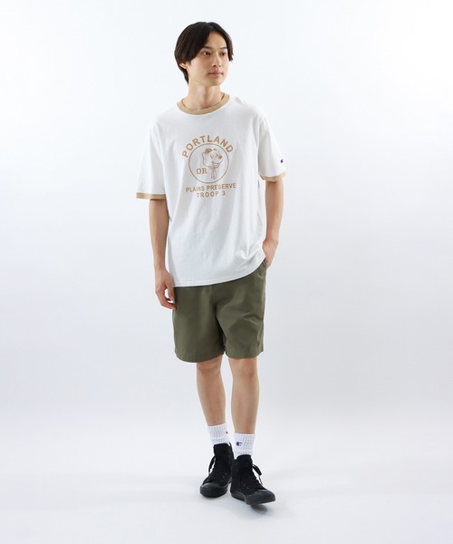 Champion（チャンピオン）の「【Champion/チャンピオン】メンズ メンズカジュアル ショートスリーブリンガーTシャツ（Tシャツ/カットソー・メンズ・ブラック/ベージュ/ネイビー/モスグリーン・X-LARGE/LARGE/MEDIUM）」の12枚目の写真