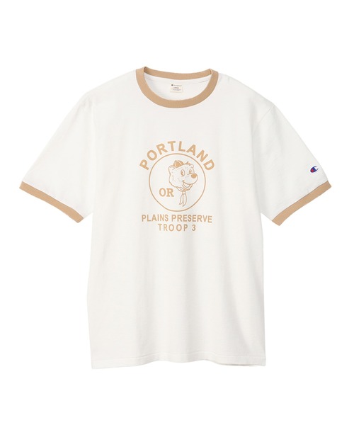 Champion（チャンピオン）の「【Champion/チャンピオン】メンズ メンズカジュアル ショートスリーブリンガーTシャツ（Tシャツ/カットソー・メンズ・ブラック/ベージュ/ネイビー/モスグリーン・X-LARGE/LARGE/MEDIUM）」の14枚目の写真