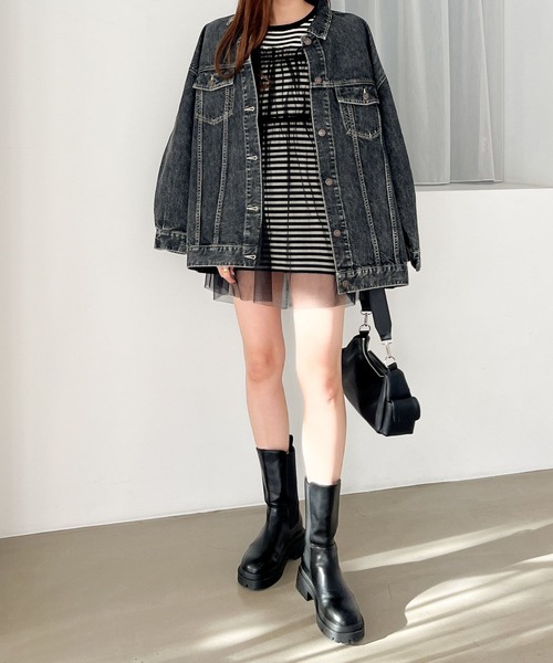 Heather（ヘザー）の「チュールニットミニワンピース2P  100724（ワンピース・レディース・グレー系/ベージュ系/ブラック系その他・FREE）」の14枚目の写真