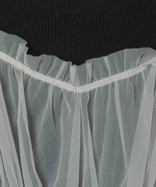 Heather（ヘザー）の「チュールニットミニワンピース2P  100724（ワンピース・レディース・グレー系/ベージュ系/ブラック系その他・FREE）」の13枚目の写真