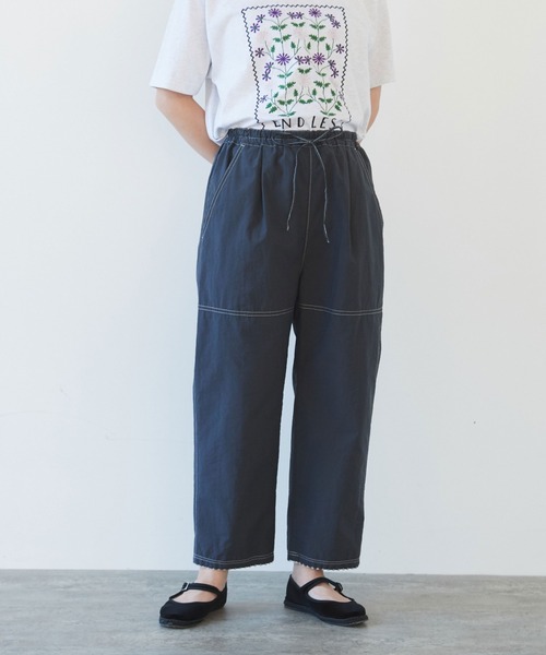 yuni（ユニ ）の「ワッシャー コットンナイロン イージーパンツ