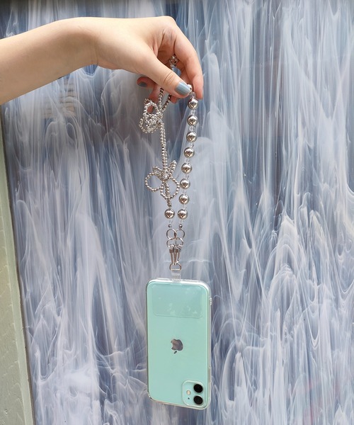 Casselini(キャセリーニ)の「【Casselini】フラワービーズハンドスマホストラップ 242-110804(スマホケース/カバー・レディース・ピンク/シルバー/ホワイト/ブラック・FREE)」の4枚目の写真