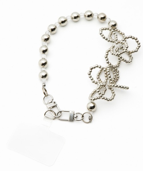 Casselini(キャセリーニ)の「【Casselini】フラワービーズハンドスマホストラップ 242-110804(スマホケース/カバー・レディース・ピンク/シルバー/ホワイト/ブラック・FREE)」の5枚目の写真