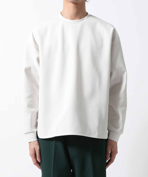 ADAM ET ROPE'(アダムエロペ)の「ポンチ ドロップショルダー キックバック ロングスリーブTee / 高機能ストレッチ / ロングシーズン着用可能(Tシャツ/カットソー・メンズ・ブラック/グレー/オフホワイト/グリーン系その他3・L/M)」の12枚目の写真