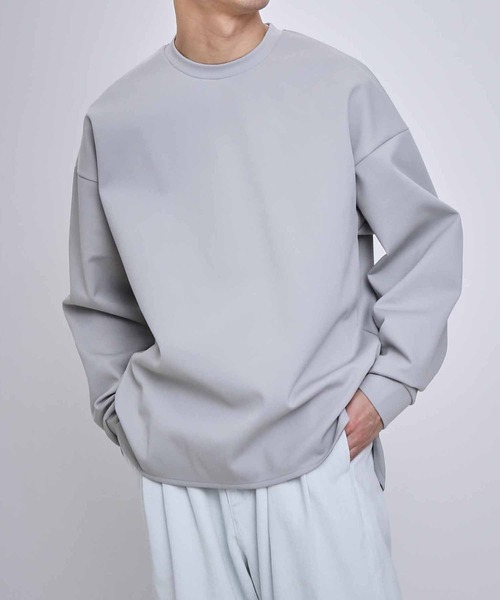 ADAM ET ROPE'(アダムエロペ)の「ポンチ ドロップショルダー キックバック ロングスリーブTee / 高機能ストレッチ / ロングシーズン着用可能(Tシャツ/カットソー・メンズ・ブラック/グレー/オフホワイト/グリーン系その他3・L/M)」の20枚目の写真