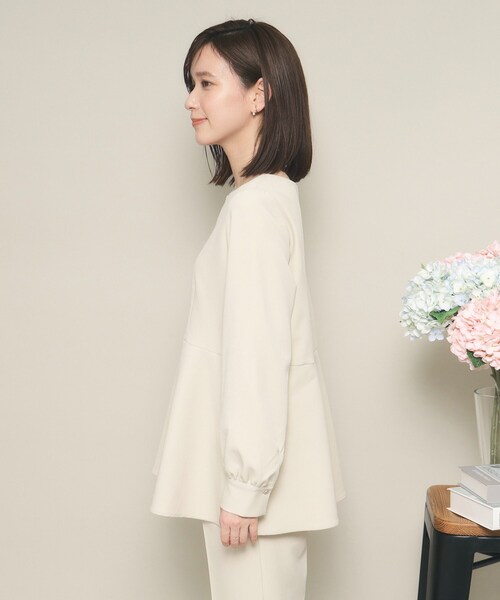 ITS'DEMO（イッツデモ）の「◆【普段着にも使える／卒業式・入学式／オフィス／セレモニー】ダブルクロスペプラムブラウス（シャツ/ブラウス・レディース・ブラック/ナチュラル・00）」の13枚目の写真