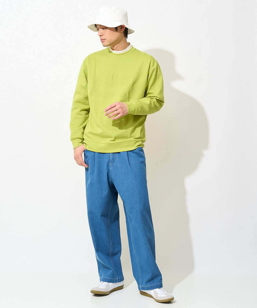 a.v.v(アーヴェヴェ)の「【トレンド】タックテーパードワイドデニムパンツ(セットアップ可)(デニムパンツ・メンズ・ホワイト/ブルー・48/46)」の12枚目の写真