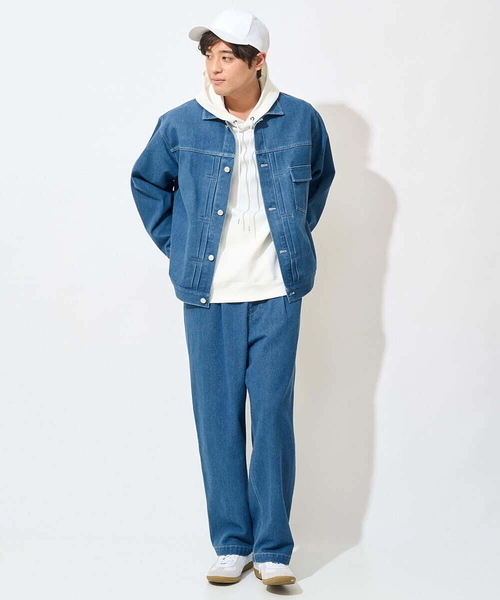 a.v.v(アーヴェヴェ)の「【トレンド】タックテーパードワイドデニムパンツ(セットアップ可)(デニムパンツ・メンズ・ホワイト/ブルー・48/46)」の18枚目の写真