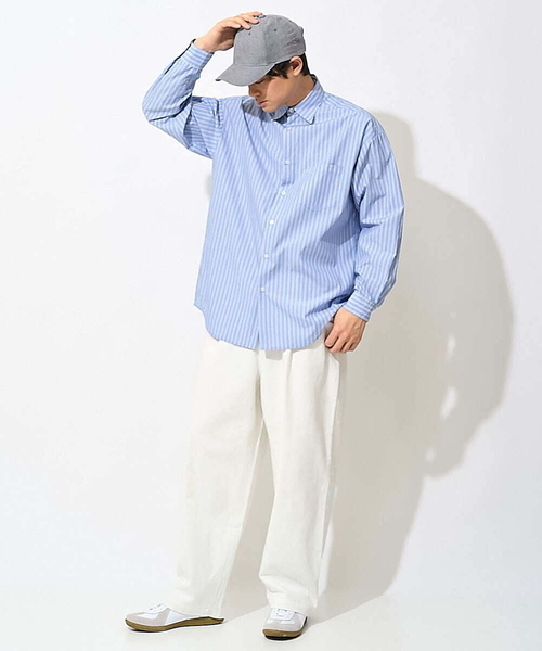 a.v.v(アーヴェヴェ)の「【トレンド】タックテーパードワイドデニムパンツ(セットアップ可)(デニムパンツ・メンズ・ホワイト/ブルー・48/46)」の19枚目の写真