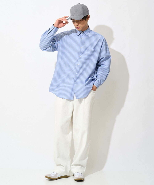 a.v.v(アーヴェヴェ)の「【トレンド】タックテーパードワイドデニムパンツ(セットアップ可)(デニムパンツ・メンズ・ホワイト/ブルー・48/46)」の20枚目の写真
