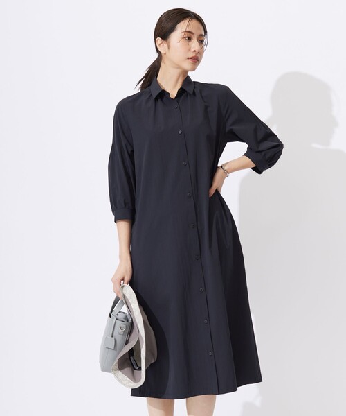 J.PRESS(ジェイプレス)の「【洗える】RENUソフトタイプライター シャツ ワンピース(シャツワンピース・レディース・ネイビー系/ブラウン系/ライトグレー系・9/11)」の3枚目の写真