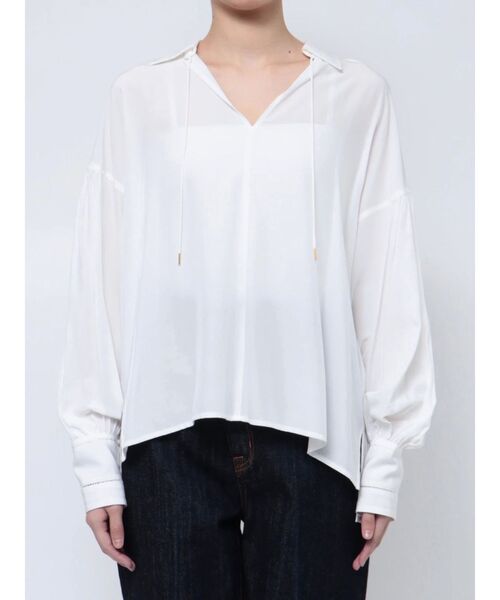 LAGUNAMOON（ラグナムーン）の「ボリュームスリーブスキッパーシャツ（シャツ/ブラウス・レディース・ホワイト/ブラック/ベージュ・FREE）」の5枚目の写真