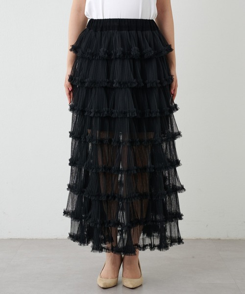 Whim Gazette 2024ss チュールフリルスカート ブラック Whim Gazette（ウィムガゼット）の「チュールフリルスカート