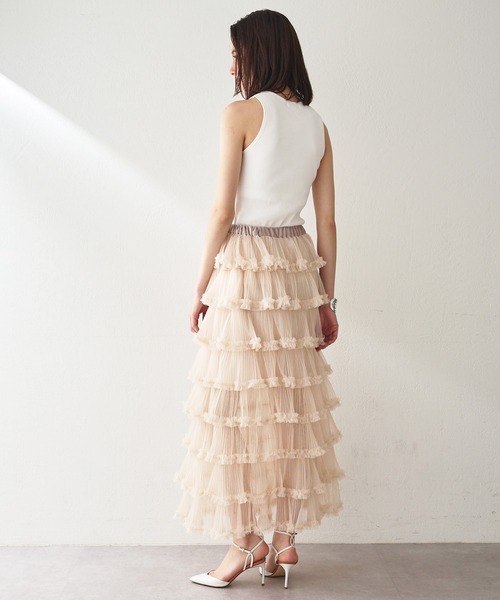 ウィムガゼット　美品　フリル　チュールスカート Whim Gazette（ウィムガゼット）の「チュールフリルスカート